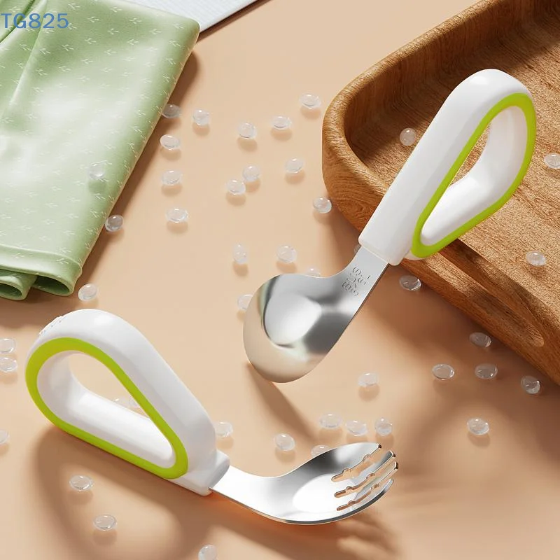 【AN】Baby Spoon Fork Set Toddle - Self Feed Spoon 评论和价格