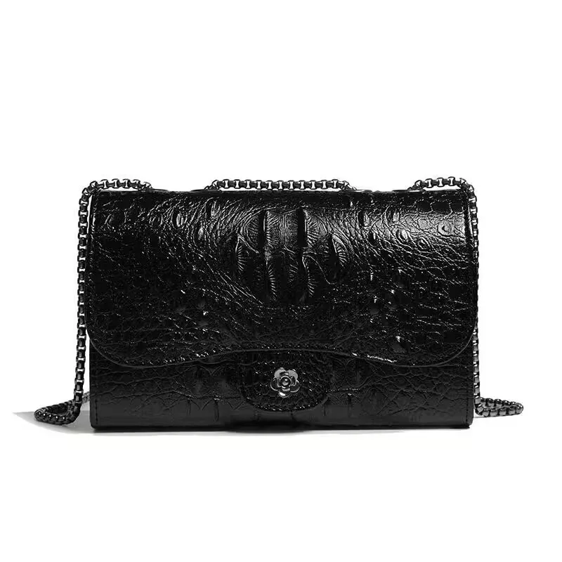 New 2024 Luxury Crocodile Leather Women\'S Bags Europe Diamond Ladies Handbags Chain Shoulder Bag Brand Ladies Wedding Party Bags