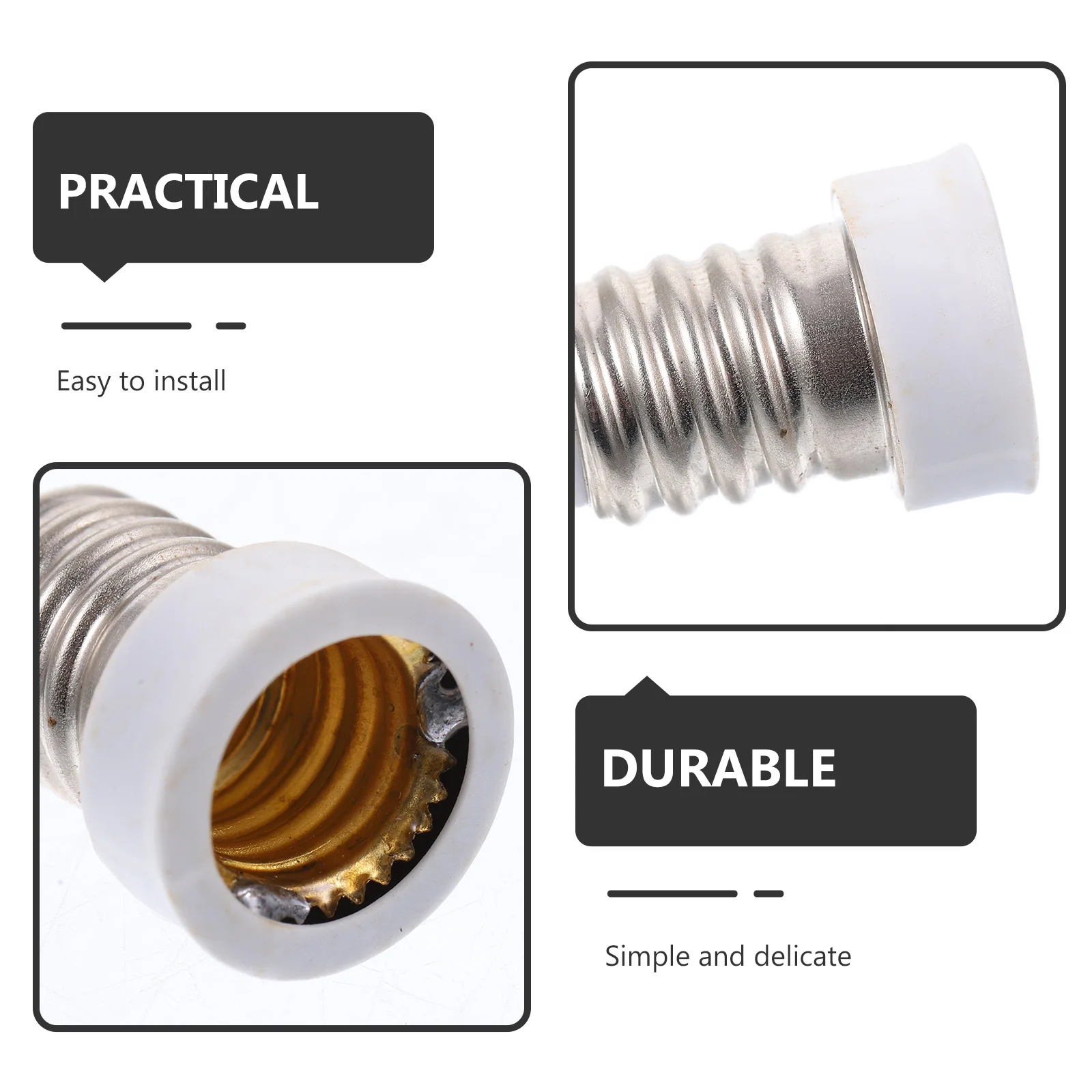 

10pcs E14 to E12 Bulb Adapters White Color Copper Holders Light Socket Converters for LED Lamp Heads Screw Interfaces