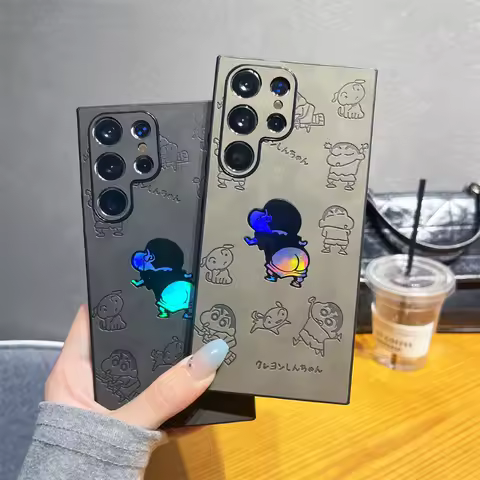 Cartoon Astronaut Leather Phone Case for Samsung Galaxy S24 S23 S25 Ultra S22 S21 Plus Silicone Hard Shell Fall Prevention Cover