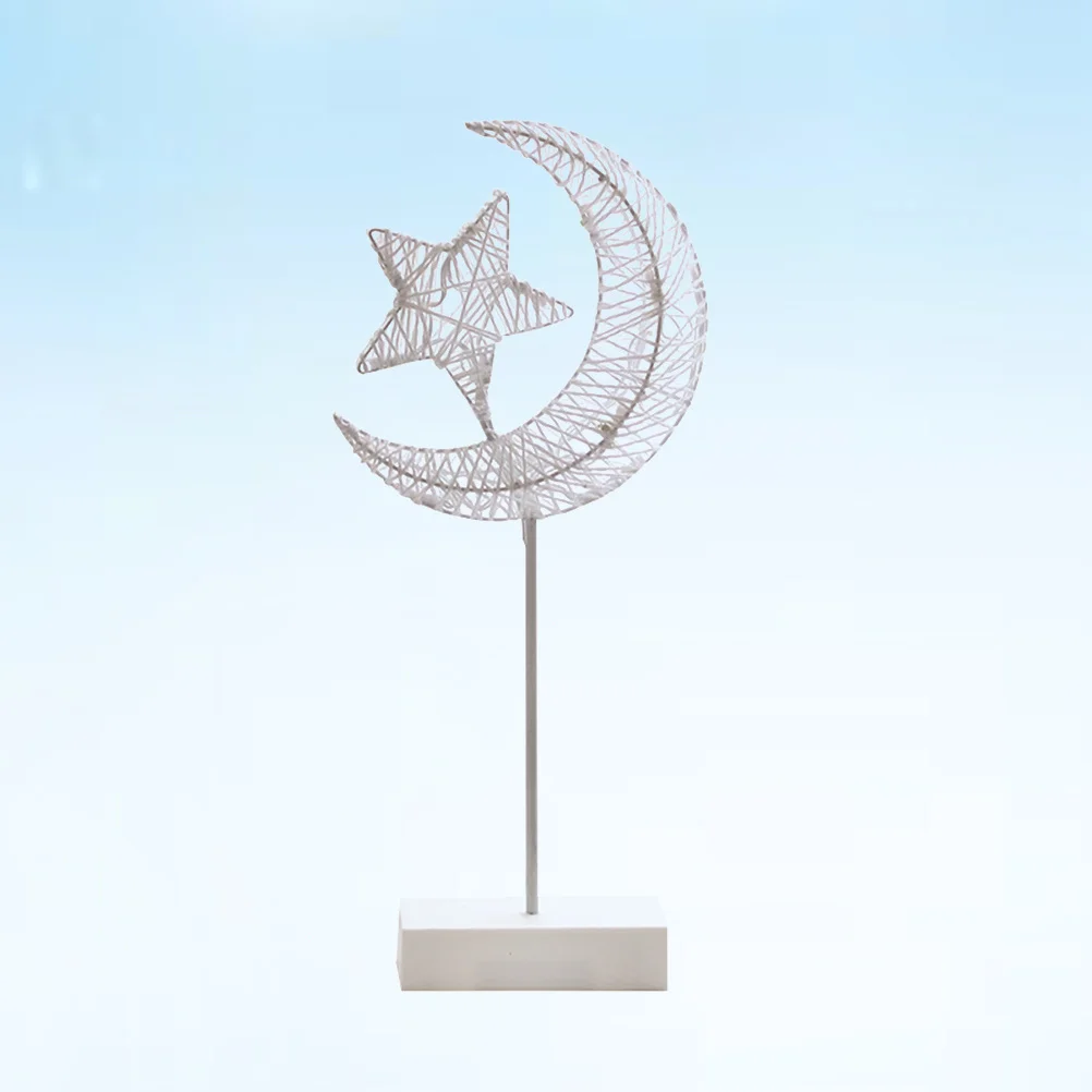 

1Pcs Creative Christmas Modeling Lamp Star Moon LED Night Light Warm White Glow Rattan Texture Decorative Lighting for Bedside