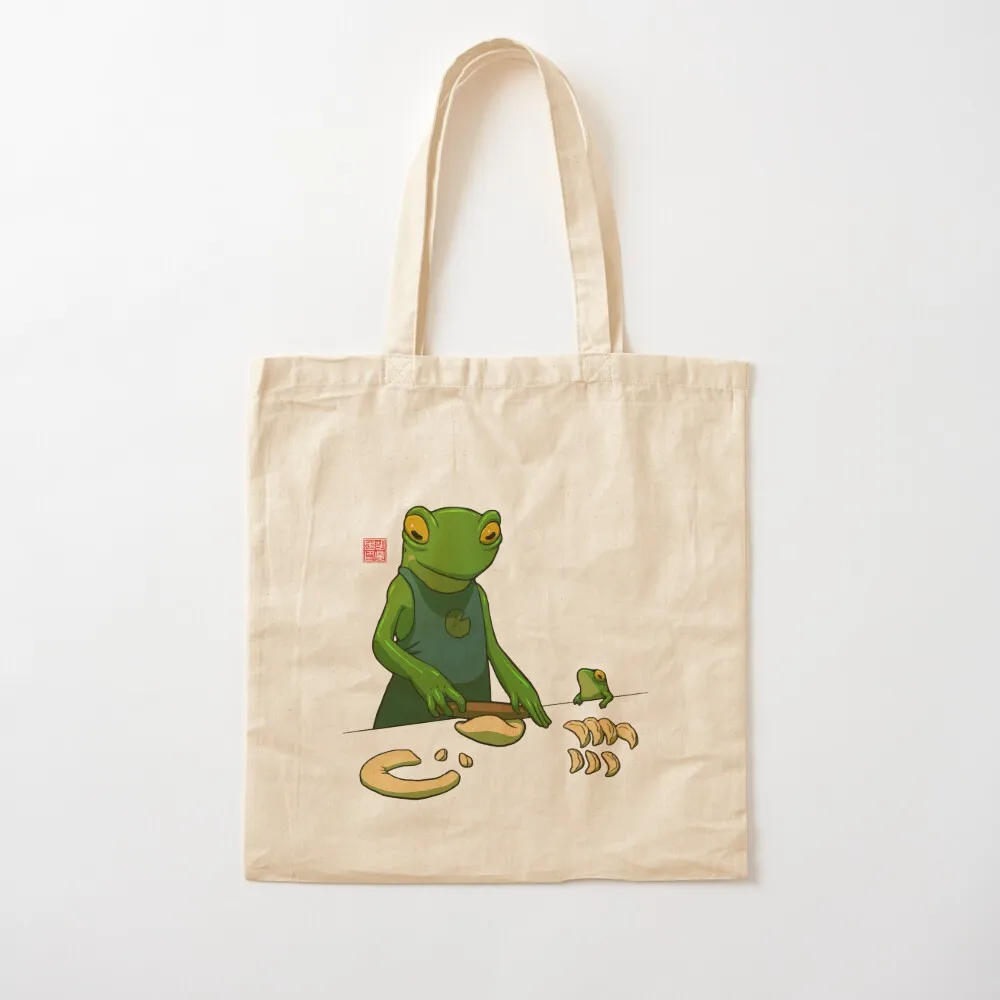 

Frog and her Sprog Making Dumplings Mother's Day Tote Bag tote university canvas Canvas