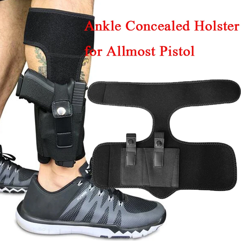 Tactical Adjustable Ankle Concealed  Pistol Holster Leg Carry Gun Holster with Magazine Pouch for Hunting Glock17 18 19 26 43