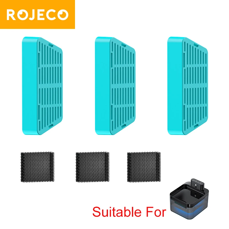 Rojoeco fonte de água filtro substituível para 2.2l sem fio gato filtros de água bebedores de gatos pet purificador de água filtros
