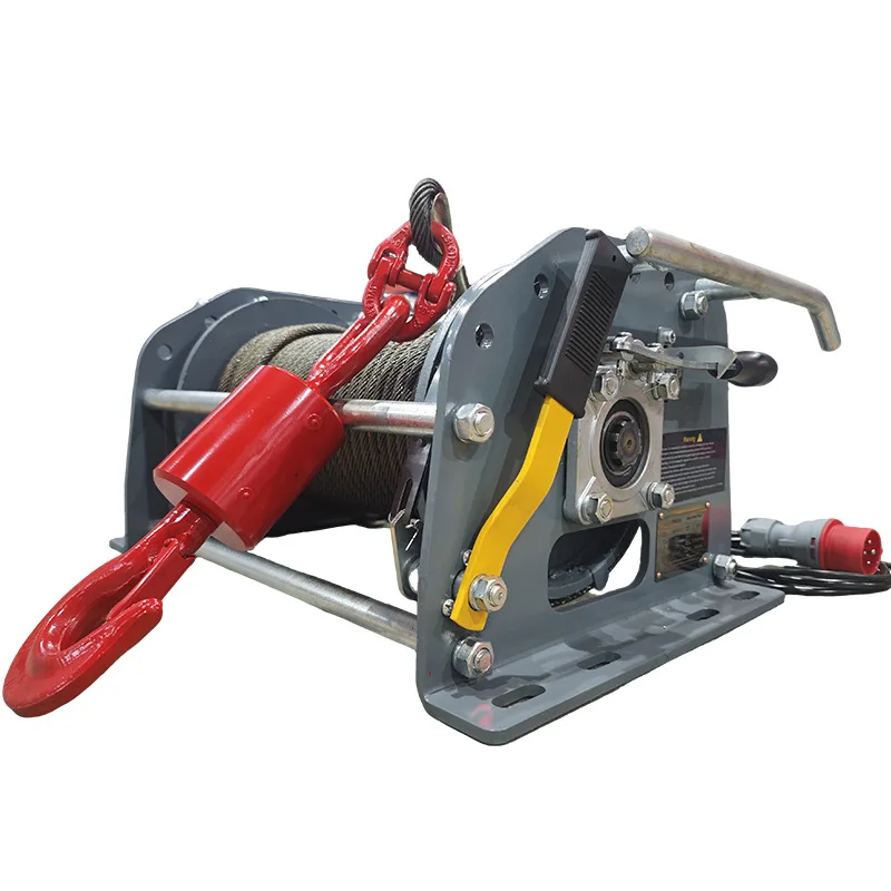 Lightweight Aluminum Parallel Winch With Deceleration Brake High Altitude Lifting Tool Outdoor Construction Material Handling
