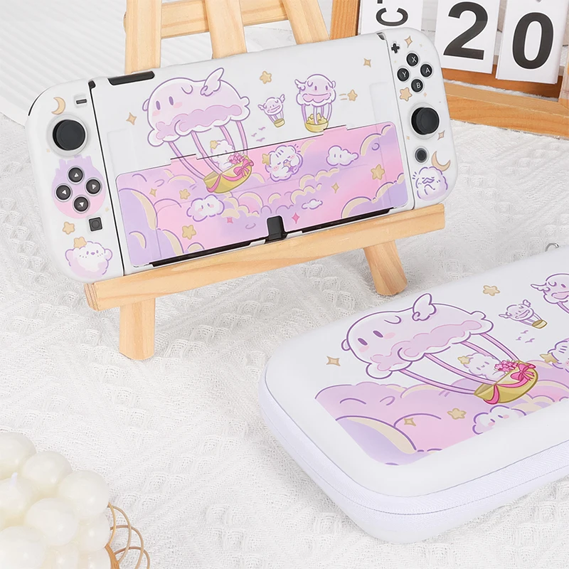 Switch OLED Protective Shell Kawaii Cloud Hard Case NS Joycon Cover Protection Case Cover For Nintendo Switch OLED Accessories