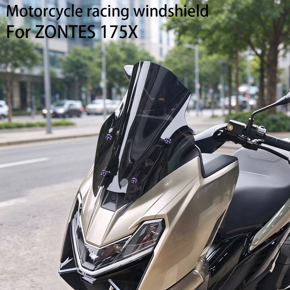 For ZONTES 175 X 175X Motorcycle Racing Second Generation Modified 42CM Front Windshield Air deflector Windshield Accessories