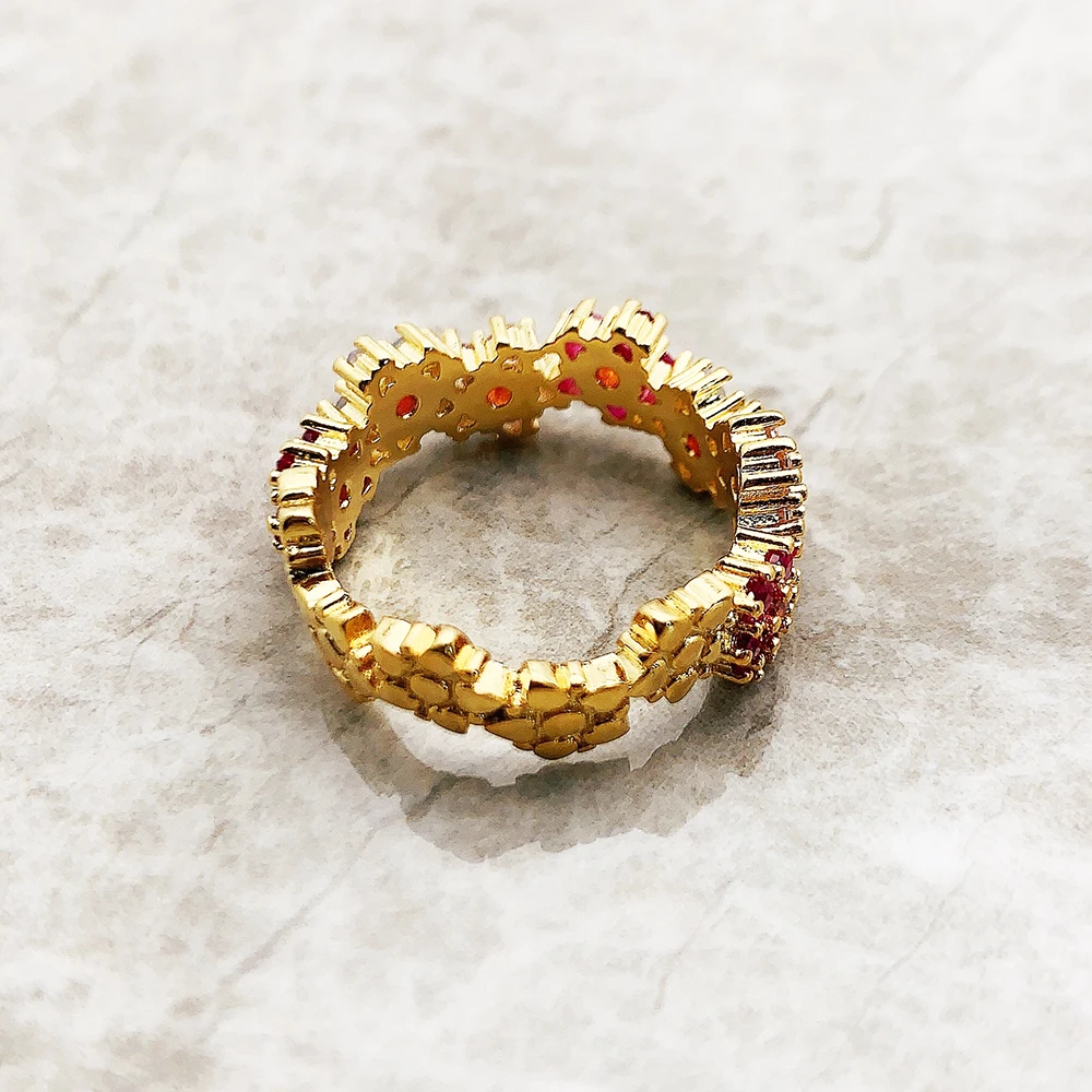 Ring Blumen Bunte Steine 2023 Marke Neue Feine Jewerly Romantische Geschenk Für Frauen In 925 Sterling Silber – Detail 4