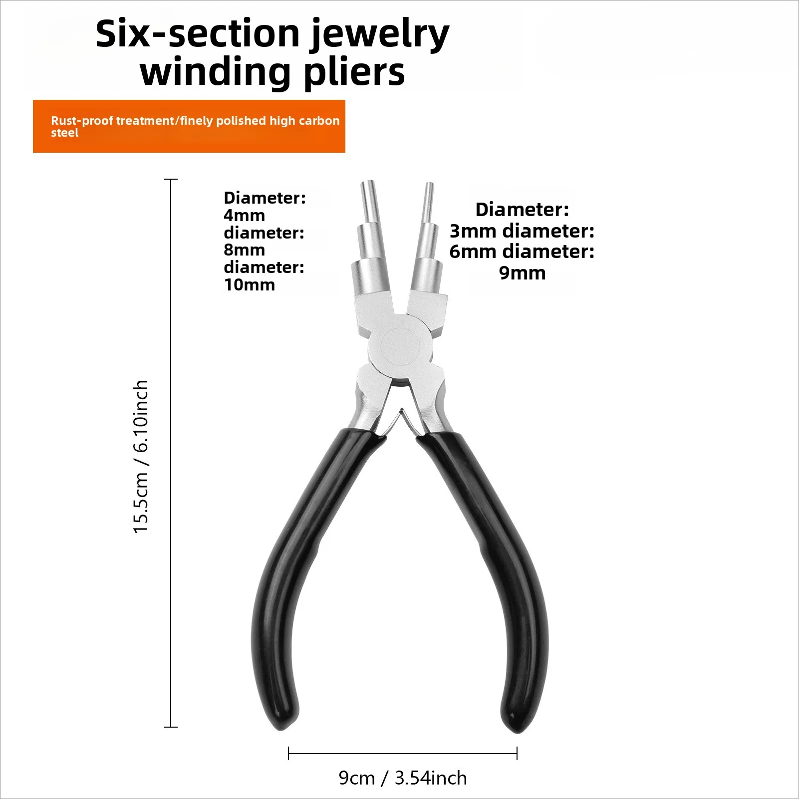 6-in-1 Jewelry Pliers Set Non-Slip Comfort Grip Iron Wire Looping Bail-Making Tool for Creating Loops And Jump Rings