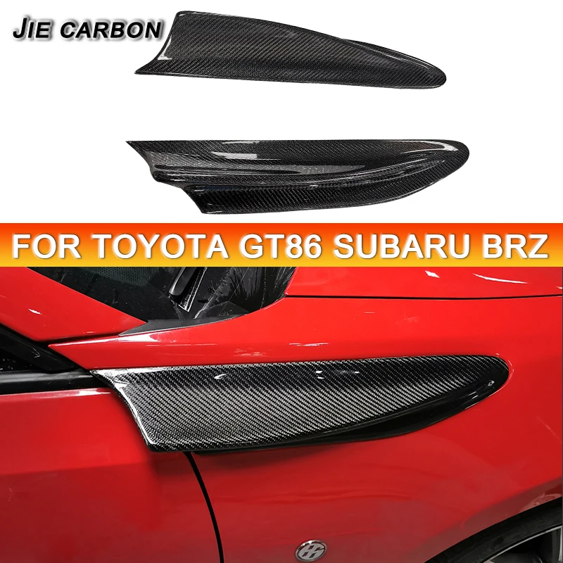 

For Toyota GT86 Subaru BRZ 2017-2020 Carbon Fiber Front Side Fender Air Vent Spoiler Cover Trim Canard Splitter Car Accessories