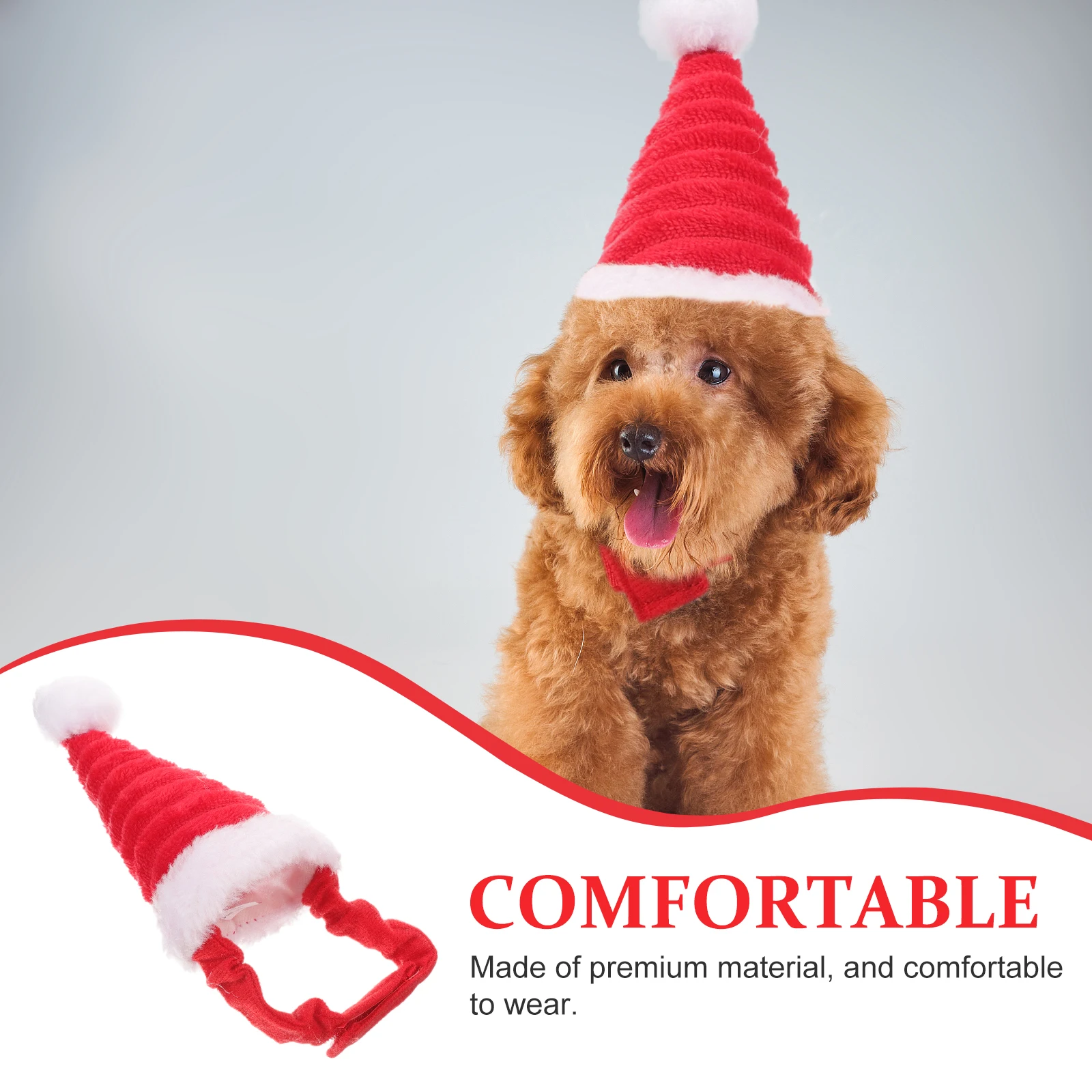 

Christmas Pet Hat for Dog Cat Hamster Cute Outfit Soft Comfortable Daily Walk Festival Party Small Pets Costume Holiday