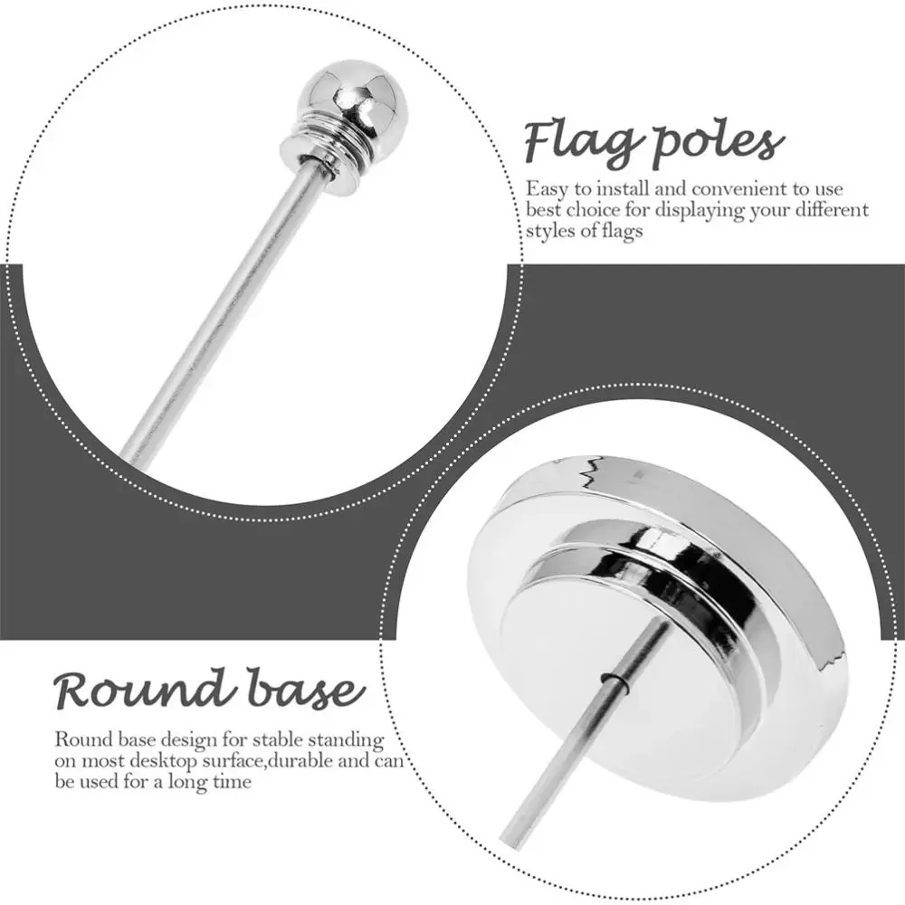 Simple Metal Table Flag Pole Stable Base Desk Ornaments Desktop Flag Holder Nail-Free Flagpole Meeting Room