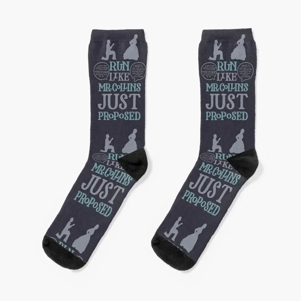 Run Like Mr. Collins Just Proposed Socks gifts christmas stocking Socks Female Men's