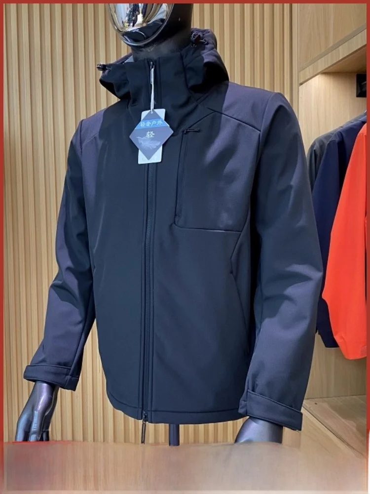 

Outdoor Windproof Warm Soft ell Men's Jaet Autumn Winter New Arrival Couples Waterproof Fce Lined Stand Fit Coat