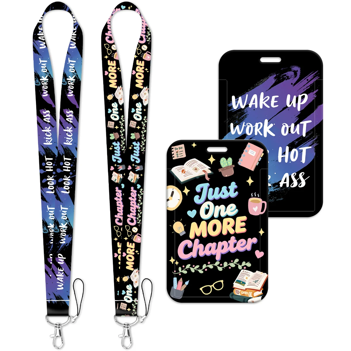 Bookish Fitness Quote Lanyard Neck Strap Keychain Card Cover Badge Holder Mobile Phone Hang Rope Keyring Accessories Gifts
