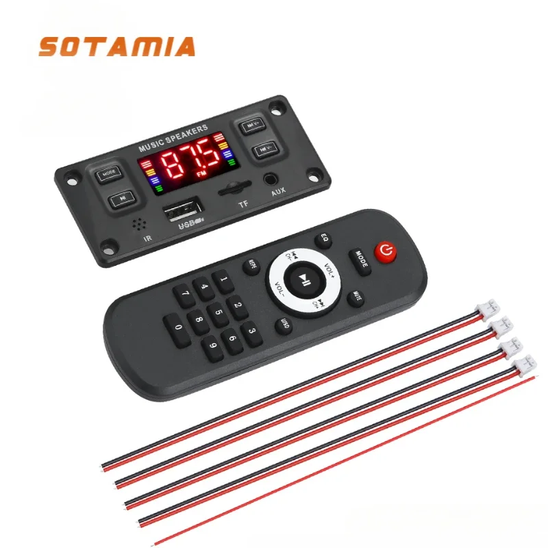 SOTAMIA 120W Bluetooth Power Amplifier 2x60W Hifi Stereo with Call Recording Lossless Decoder Mp3 Audio Decoding Board Mini Amp