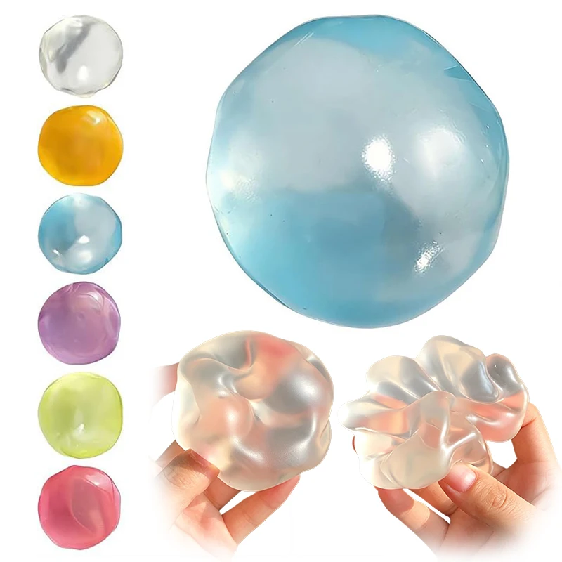 Squishy Coconut Oil Stress Ball Fidget Toys Handmade Transparency Plasticity Squeeze Toy Funny Anti-stress Sensory Toy for Adult