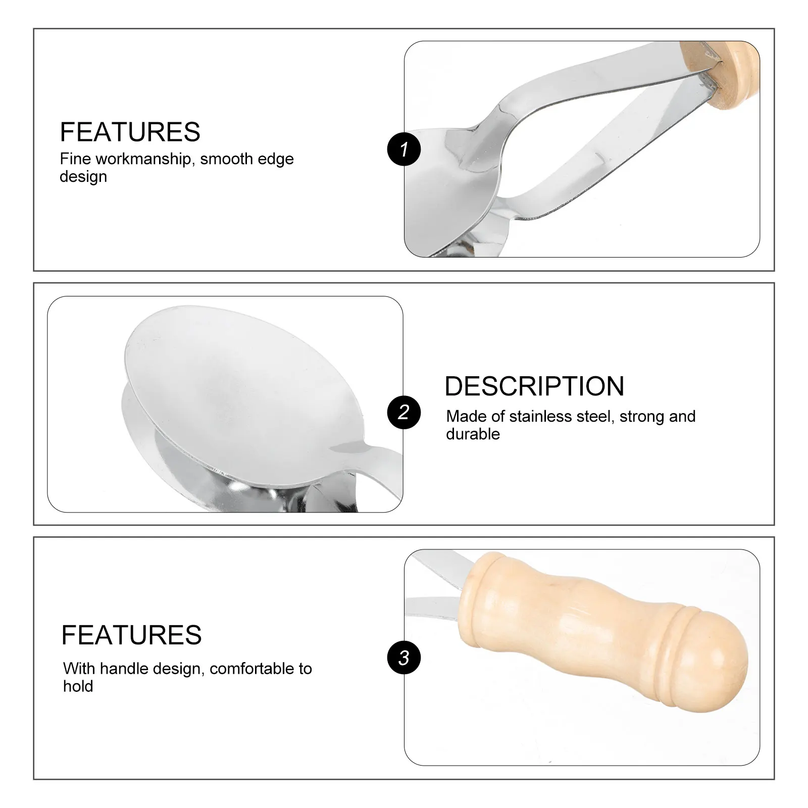 

Wooden Stainless Steel Musical Spoon Lightweight Percussion Instrument Educational Music Plaything for Children Rhythm Training