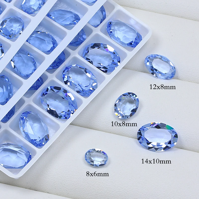 Oval Shape Transparency Clear K9 Crystal Rhinestone Glitter Glass Stone Pointback Stone Fnacy Stone For Jewelry Making Nail Art