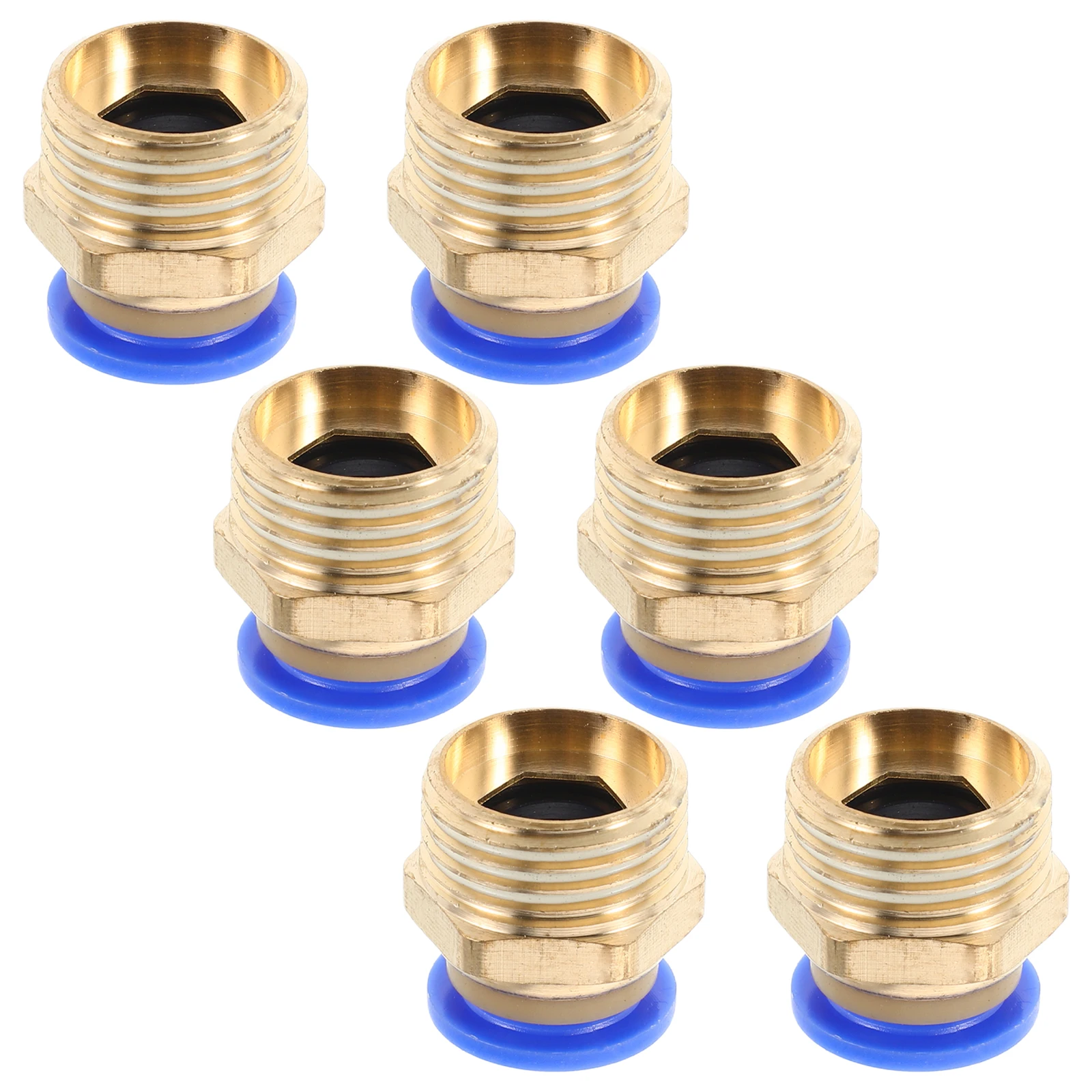 

6pcs Pneumatic Quick Connect Fittings Brass Thread Repair Tool Push Tubing Elbow Tube Air Fittings Joint
