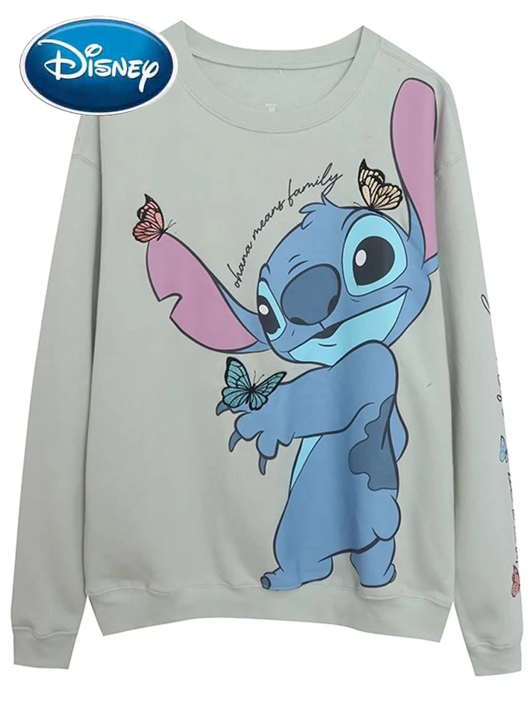 

Disney Sweatshirt Stitch Little Monster Cartoon Print Sweet Fashion Women Long Sleeve O-Neck Pullover Jumper Fleece Tee Tops