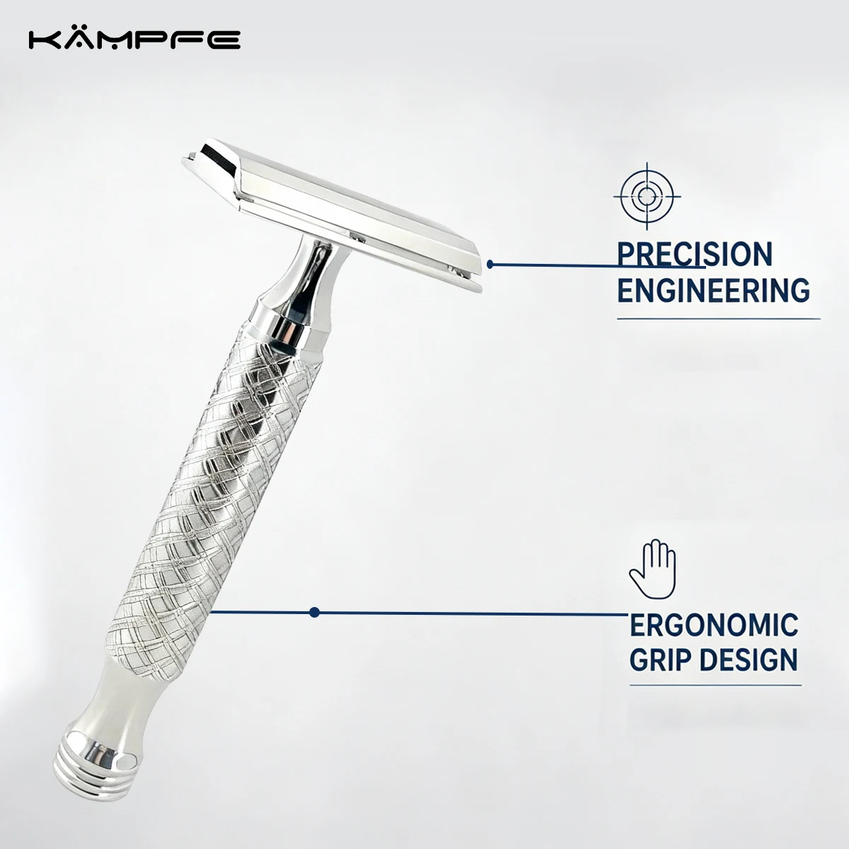 KAMPFE men's Stainless Steel Safety Razor Double Edge Manual Shaving Razor CNC Crafted Metal Handle  Beard