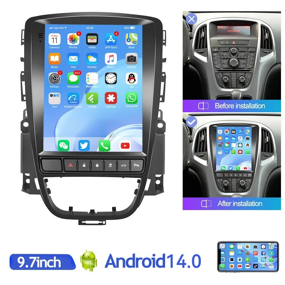 

4G+WIFI Android 14 Car Radio For Opel Astra J Buick EXCELLE Verano 2010 - 2013 2014 Multimedia Video 2Din GPS Navigation Stereo