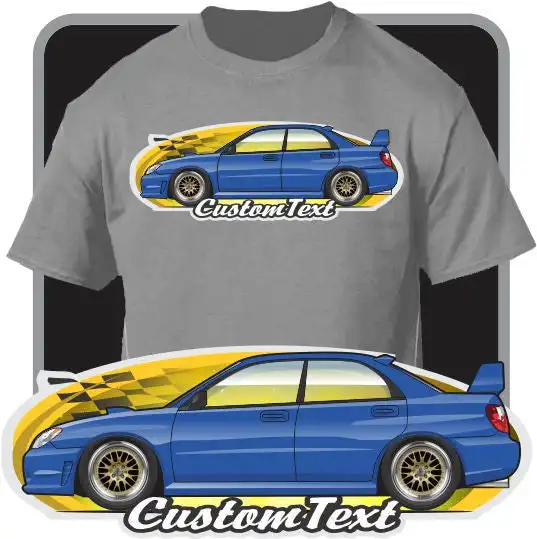 Custom Art T-Shirt 2001 02 03 04 05-2007 Subaru Impreza RS WRX Sti Turbocharged