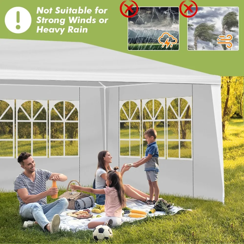 pavilion,10x30FT Outdoor White Party Wedding Tent Canopy Waterproof Camping Gazebo BBQ Shelter Pavilion Heavy Duty,