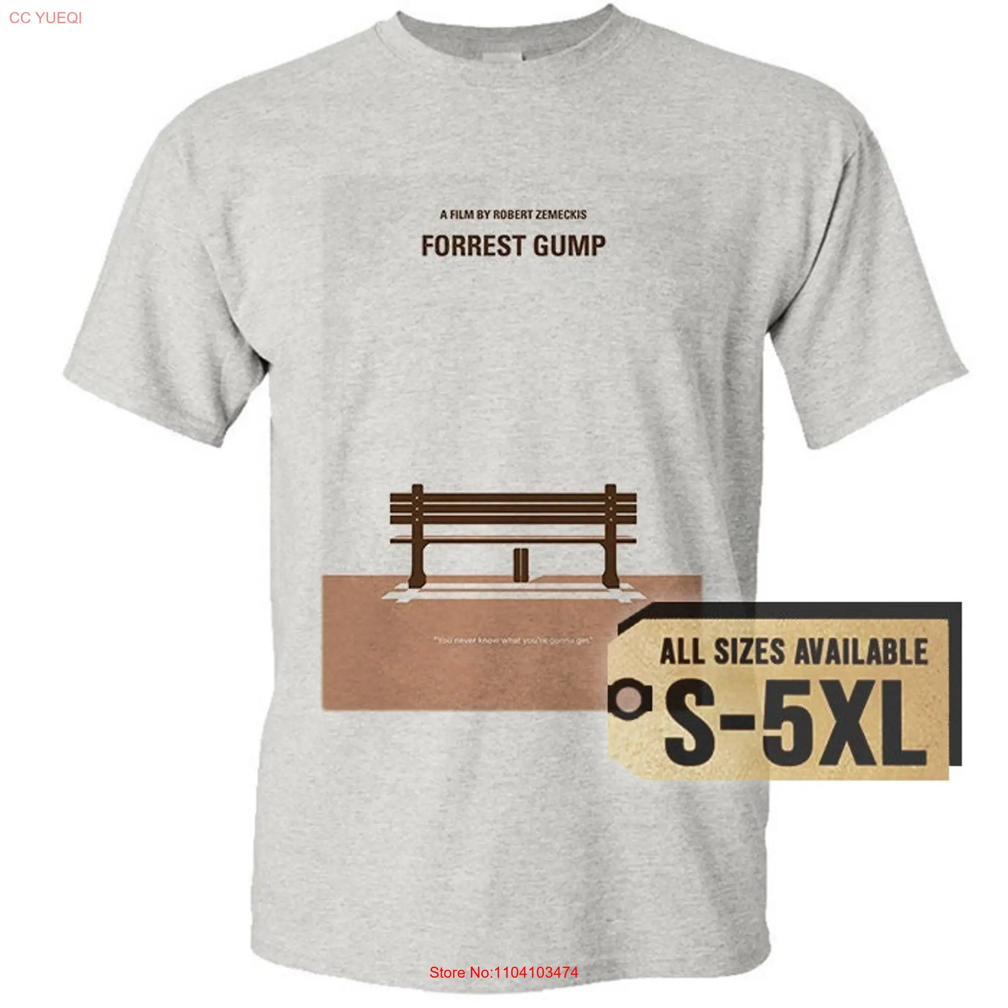 Forrest Gump V20 Natural White Gray Vintage Men T Shirt all sizes S 5XL Film long or short sleeves