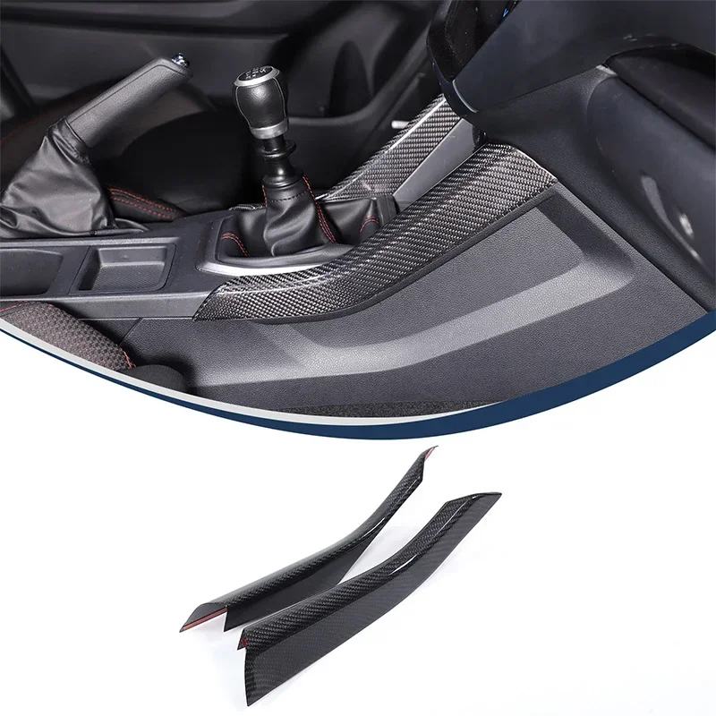 For Subaru WRX 2022+ Car Center Console Gearbox Side Trim Strips Real Carbon Fiber Auto Accessories 2 Pcs