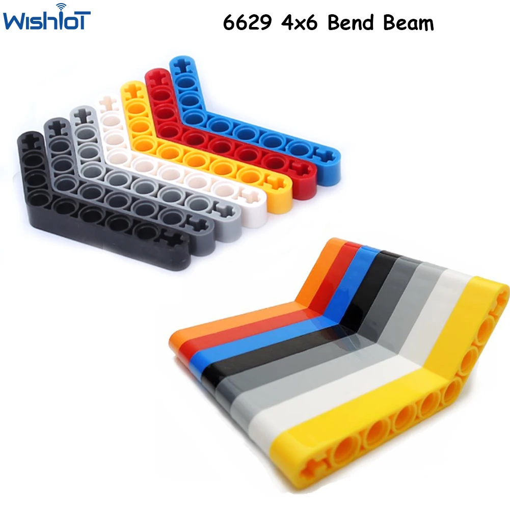 

10PCS 6x4 Bent Liftarm Thick Curved Arm MOC Building Blocks Technical Beam Compatible with legoeds 6629 Assembles Particle Parts