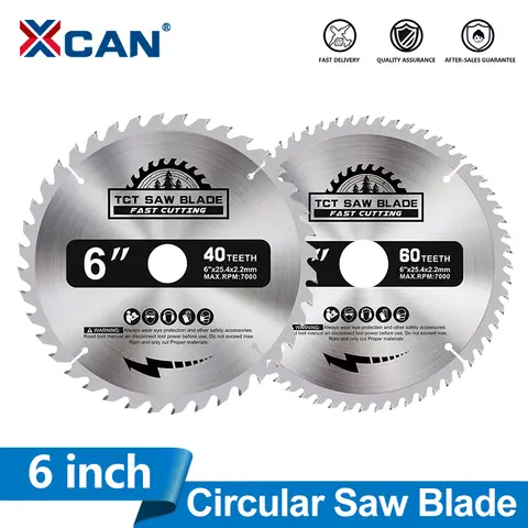 XCAN 1pc 6'' 150mm Circular Saw Blade 30T 40T 60T Carbide Tipped Wood Cutting Disc TCT Saw Blade for Wood Cutting