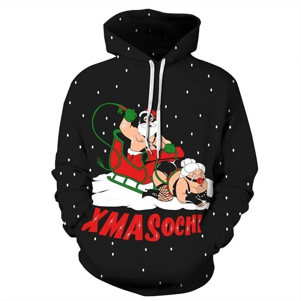 

Christmas Santa Claus 3D Print Men's Hoodies Fashion Oversized Unisex Sweatshirts Pullovers Outdoor Festival Party Men Clothing