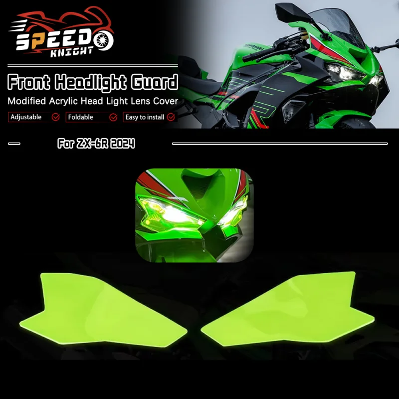 New motorcycle acrylic front headlight guard head light lens cover protector for ZX6R ZX-6R 2024