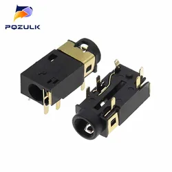 10PCS PJ-342 3.5mm Headphone jack PJ342 6Pin Audio Socket Sinking Plate SMD Gold Plated Connector