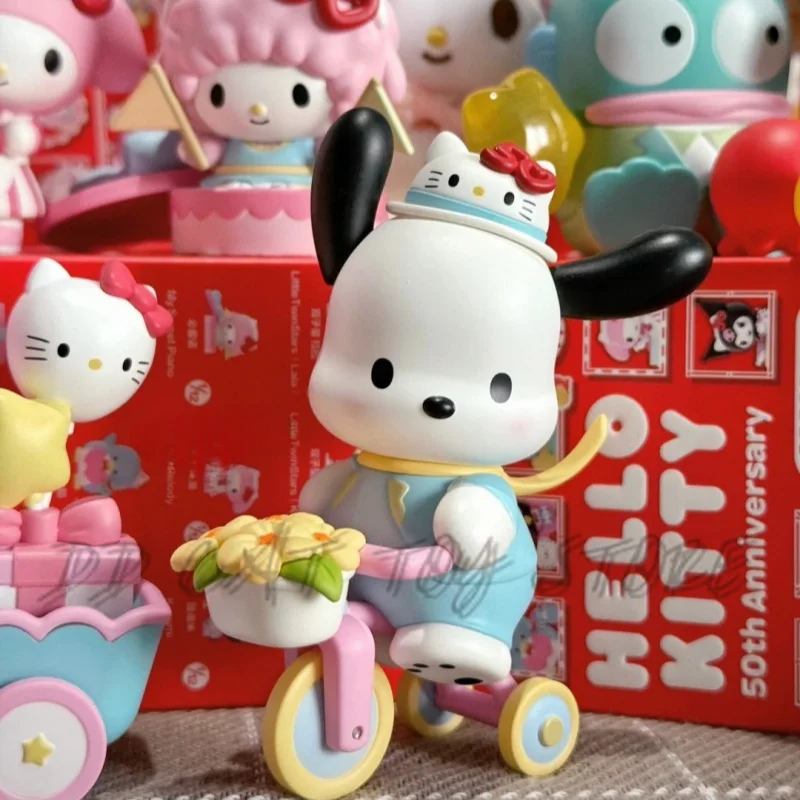 ครอบครัว Sanrio Hello Kitty 50th ANNIVERSARY Series กล่องตาบอดน่ารัก Hello Kitty Kuromi My Melody Cinnamoroll รูปของเล่น Xmas ของขวัญ