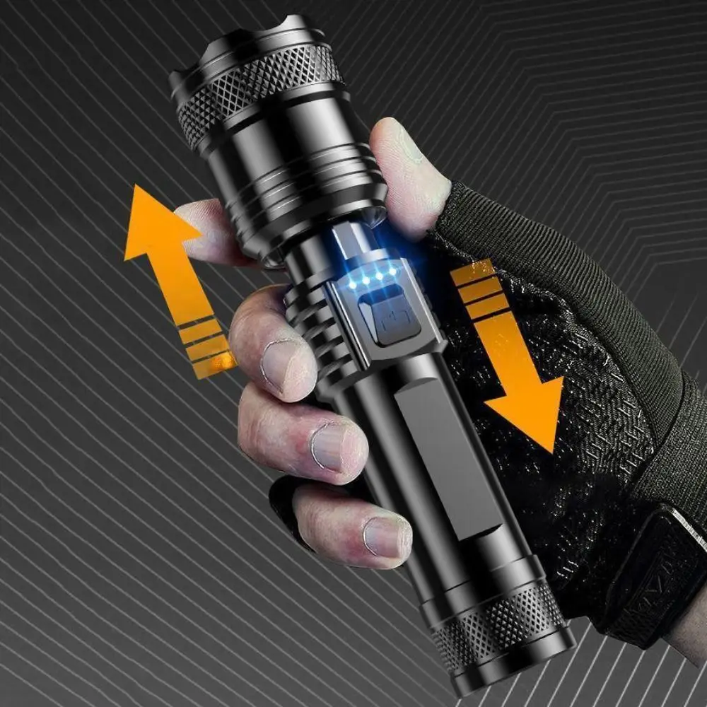 Super Bright Strong LED Flashlight Waterproof 3 Modes Zoomable Flashlight Multifunctional High Power Outdoor Camping Light
