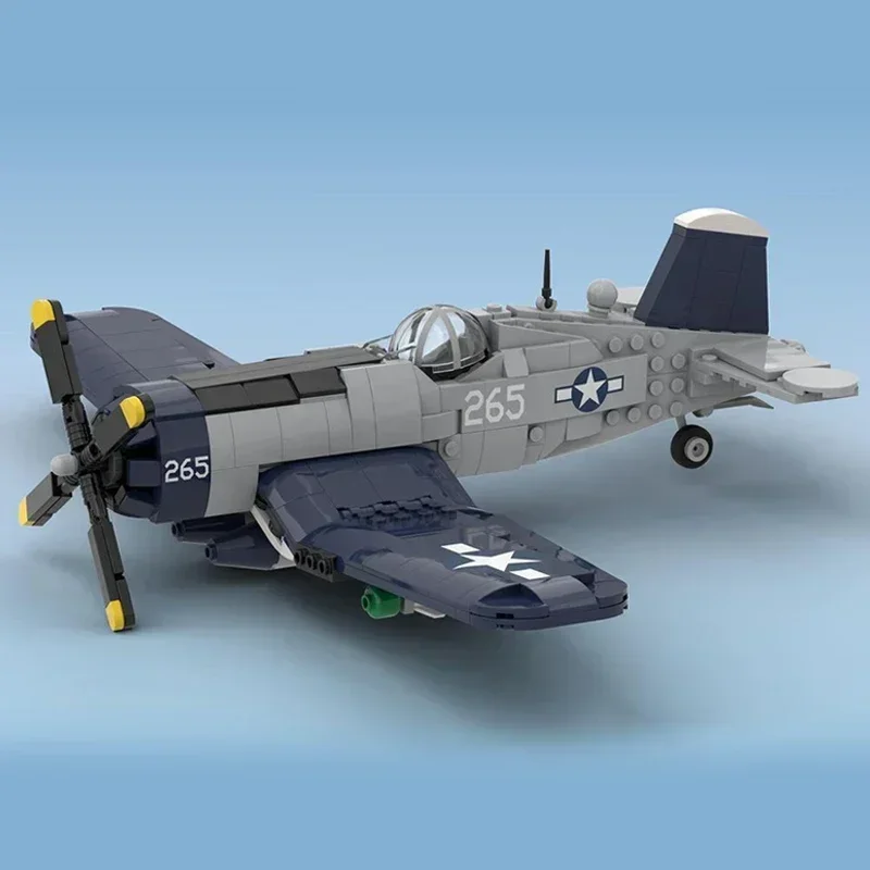 Moc Building Bricks Military Model F4U Corsair Recon Fighter Technology Modular Blocks Gifts Christmas Toys DIY Sets Assembly