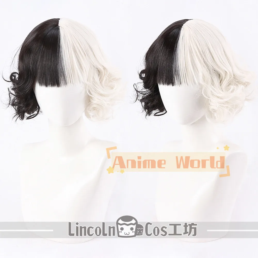 

Anime Cruella Cruella de Vil Cosplay Wig Halloween Carnival Party Props Synthetic Hair Heat Resistant Fiber + Wig Cap