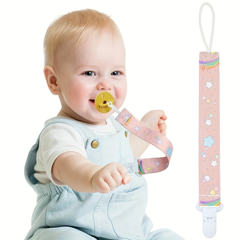 Babyfopspeenhouder met riem – 1-delige anti-verliesclip voor de meeste fopspenen, bijtringen en klein speelgoed, ideaal vakantiecadeau voor baby