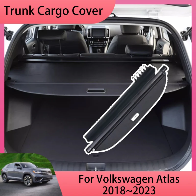 

Car Trunk Curtain For Volkswagen Atlas CA1 2018~2023 Trunk Shelf Luggage Storage Cargo Stockpile Cover Security Shades Organizer