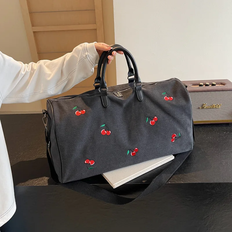 Bolsa de viagem para mulheres, bolsa retrô de lona de grande capacidade para homens, bolsa de bagagem para viagens ao ar livre, bolsa de fitness versátil para esportes