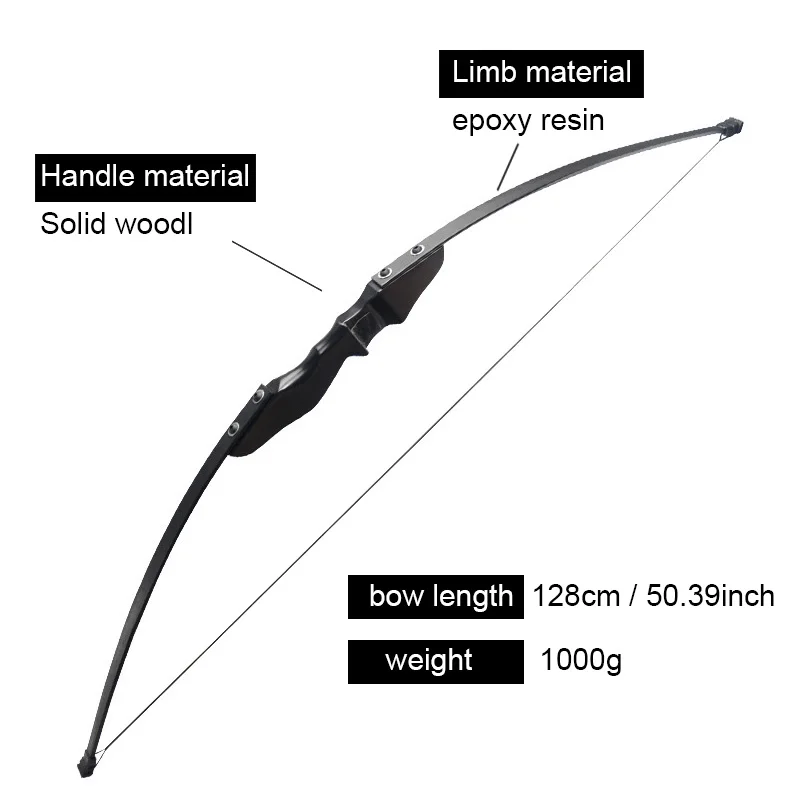 30-40LBS M3 Wooden Handle Straight Pull Bow Split Novice Entry Bow and Arrow Sports Practice Shooting with 12 Arrows Toy Gun