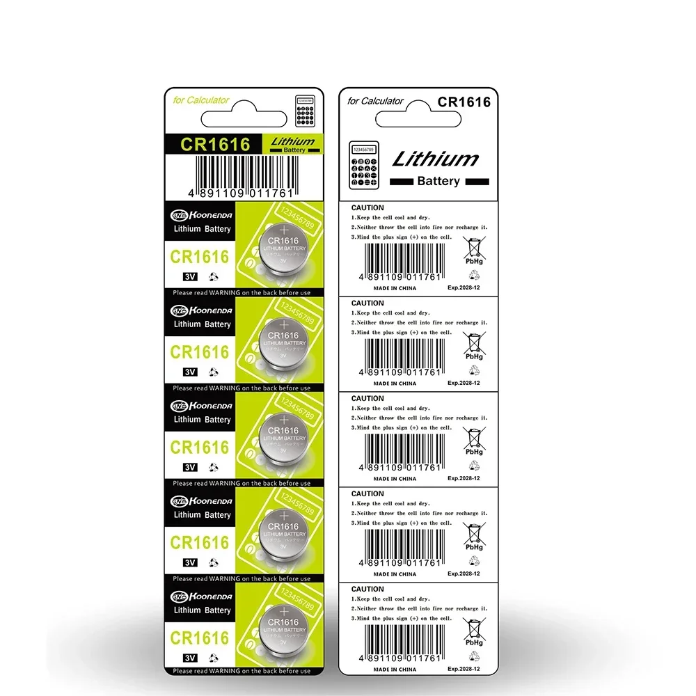 New 3V 60mAh CR1616 High Quality Button Battery CR 1616 DL1616 BR1616 5021LC LM1616 Watch Car Remote Control Lithium Battery