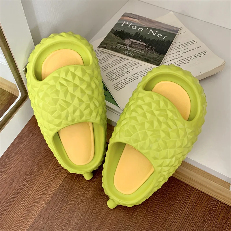 Warrior Design Men Slippers Eva Women Slides Platform Soft Comfort House Durian Shoes Trendy Street Beach Sandal Summer 2023