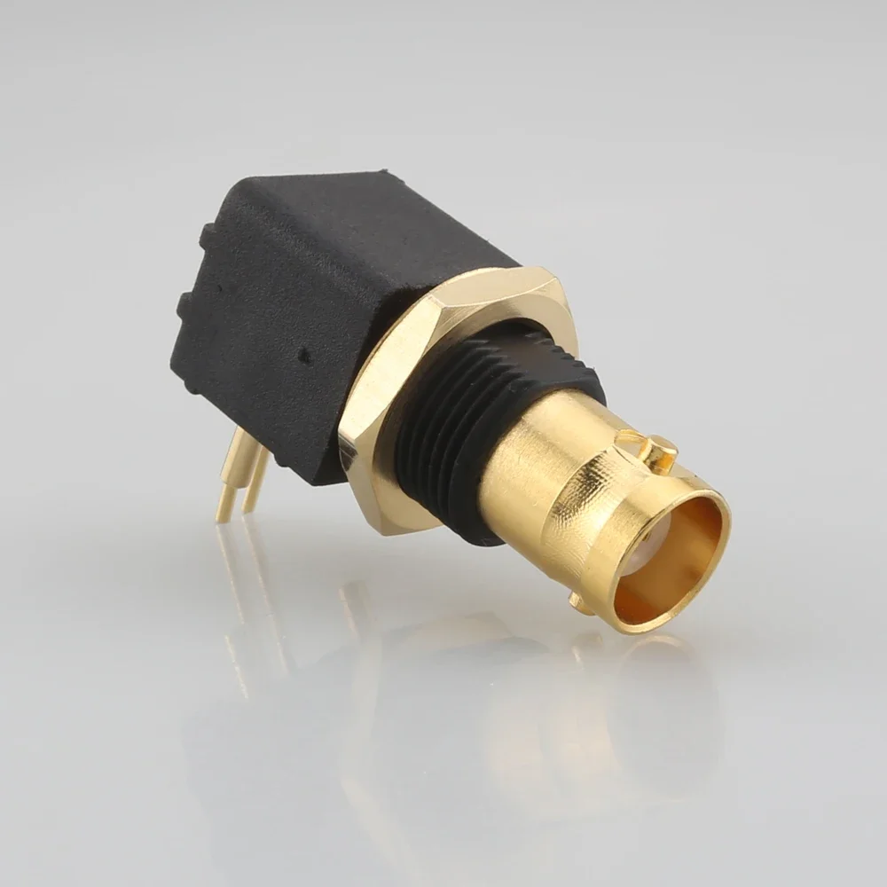 High Quality 4PCS HI-END BNC Female Jack Right Angle PCB Panel Mount Soldering Connector LB255