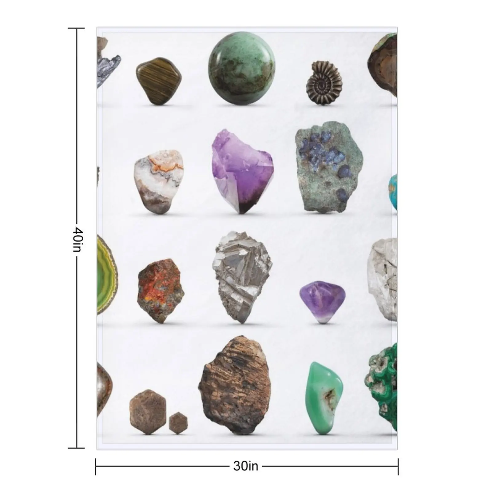 Gemstones, Rocks, Minerals and Crystals Throw Blanket Soft Plaid Flannels Softest Furry Blankets