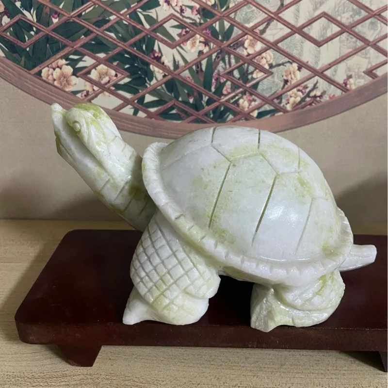 

Manufacturer Large Blue Tian Jade Longevity Turtle Golden Cicada Large Kirin Jade Ornament 2kg Live Streaming Hot Sale Private D