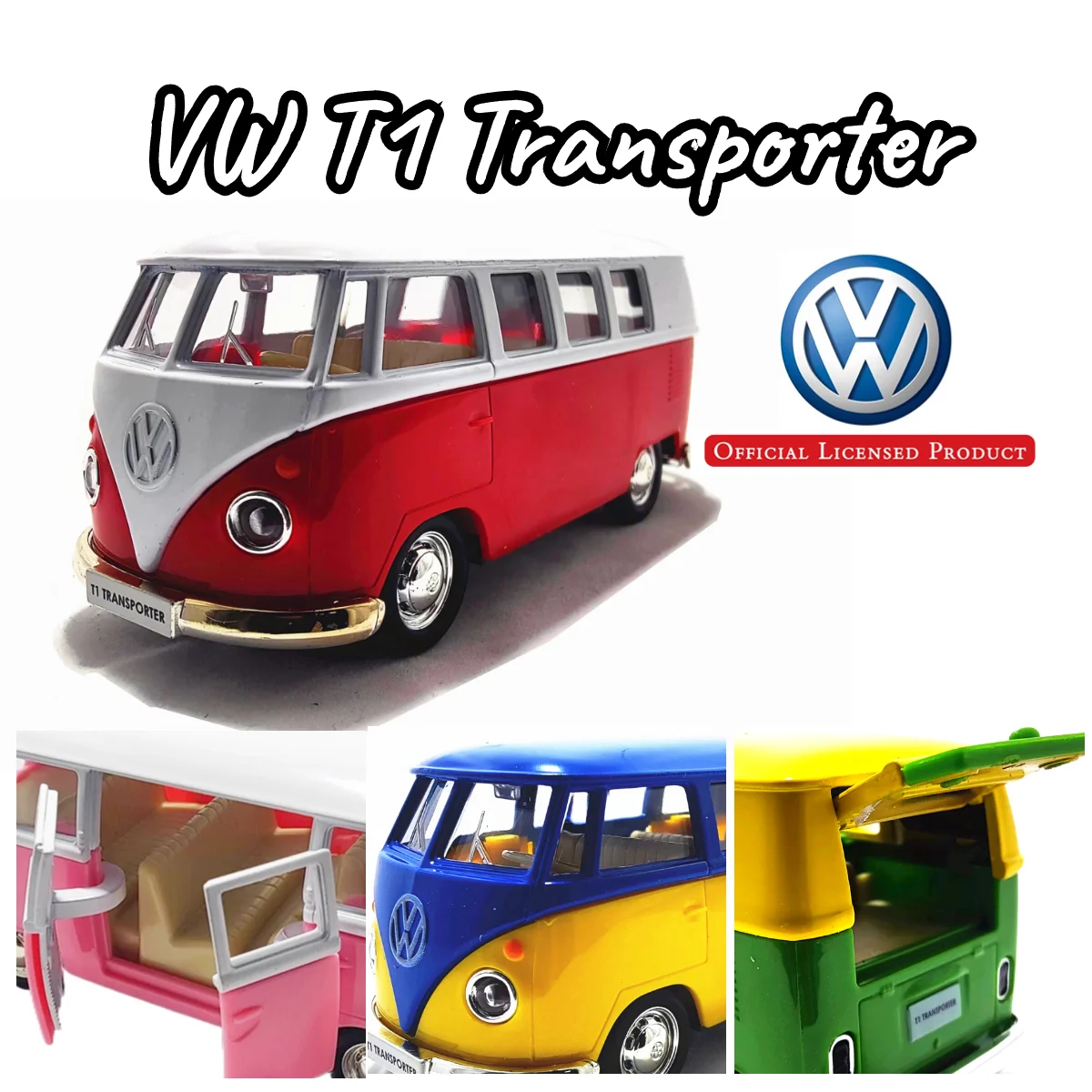 

1:36 Scale Volkswagen T1 Car Model Replica Diecast Vehicle Miniature Home Office Interior Decor Xmas Gift Kid Boy Toy